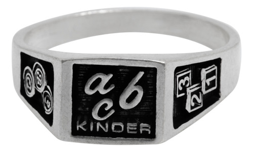 Anillo Graduación Kinder Prim Secu Prepa Plata925 +obsequio