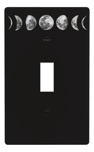 Placa Interruptor Luz Palanca Unica Color Negro Decorativa 1