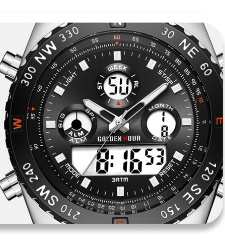 Reloj Digital Analógico De Cuarzo Goldenhour Para Hombre