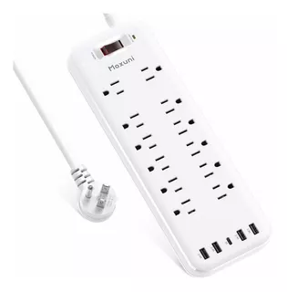 Power Strip, Maxuni Surge Protector With 12 Outlets 4 Usb Po