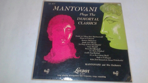 Lp Mantovani Plays The Inmortal Classics Muy Buen Estado