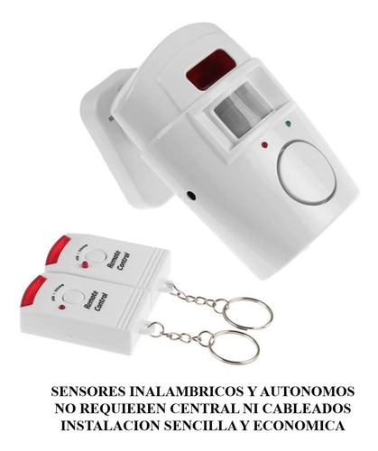 Imagen 3 de 10 de Kit Alarma Inalámbrica 3 Sensor Movimiento Sirena Control
