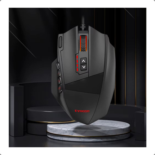 Mouse Gamer Moba 18 Botones Configurable Macros 16400 Dpi 5