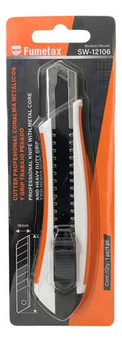 Cutter Profesional Con Alma Metalica Y Grip Navaja 18 Mm