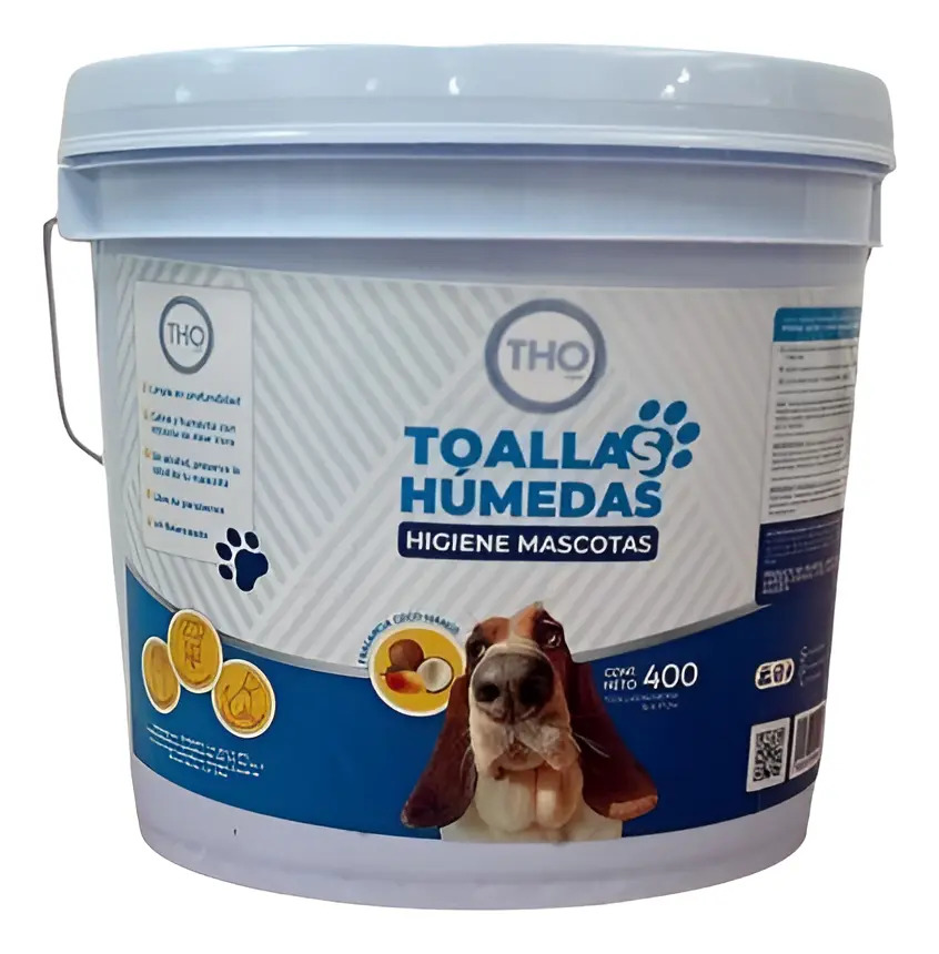 Toallitas Thowipes Higiene Mascotas Cubeta 400 Pz
