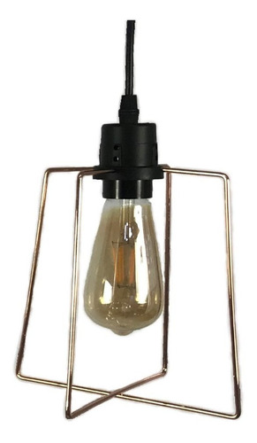 Luminaria Pendente Retro Aramado Losango Bronze 18cm