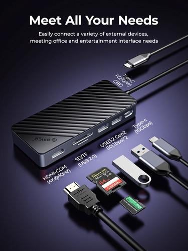 Orico 8 En 1 Tipo C Docking Station Con Carcasa M.2 Ssd