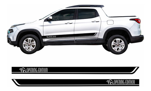 Kit Adesivos Faixas Laterais Fiat Toro Opening Edition Tor35