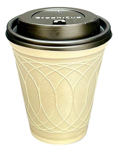 Vaso Biodegradable Térmico De 8oz. Con Tapa (100 Juegos)