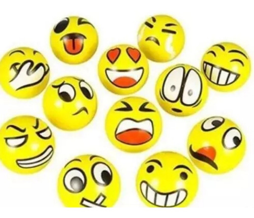 Pelotas Antiestrés De Emoticones Suave X 12 Unidades 