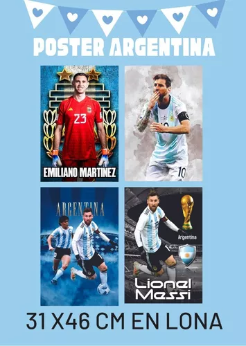 Cartel Poster Cumple Messi Argentina Campeon Personalizado