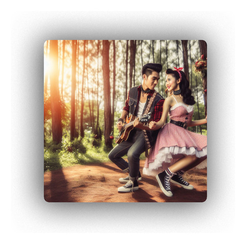 Mousepad Pareja Bailando Tipo Rockabilly Vintage