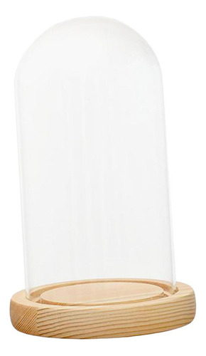 Cúpula De Vidrio Cloche Campana Frasco Base De Madera