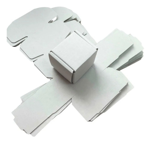 15 Cajas Blancas Cartón De 5cm X 5cm X 5cm  Autoarmable