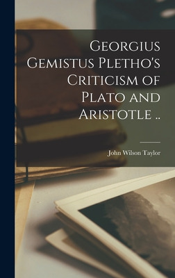 Libro Georgius Gemistus Pletho's Criticism Of Plato And A...