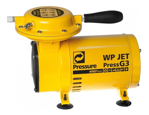 Compressor de ar mini elétrico portátil Pressure WP jet press G3 0.25hp 127V/220V 60Hz amarelo