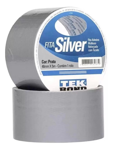 Kit 4 Fita Silver Tape Prata Original Tek Bond 48mm X 5m