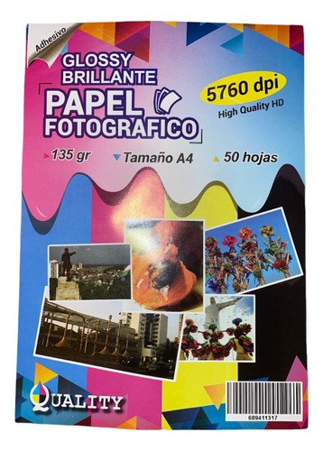 100 Hojas De Papel Fotográfico Adhesivo Brillante Glossy