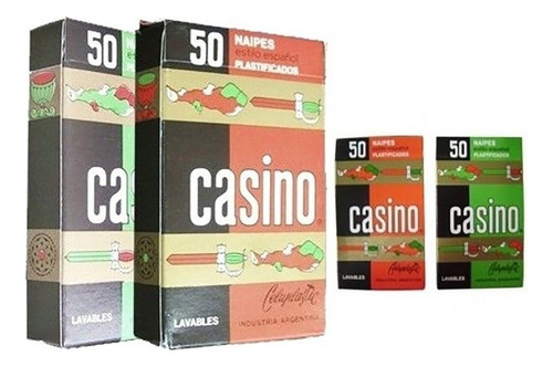 Naipe Casino X 50 Cartas Plastificadas Original Pack X 6