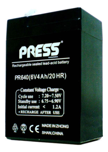 Bateria 6v 4a Plomo-acido Gel Luz De Emergencia