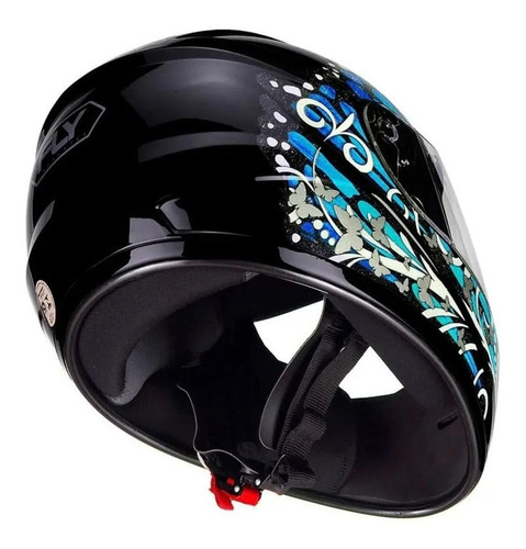 Capacete Fly F9 Butterfly Preto/azul