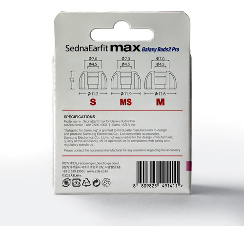 Azla Sednaearfit Max Para Galaxy Buds 2 Pro (s/ms/m), Puntas
