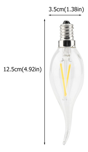 Bombilla E14 2w Led Lámpara Vela Forma Llama Blanco Cálido I