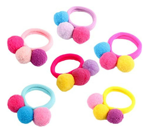 6 Xuxinhas De Cabelo Rabicó Pompom Cores