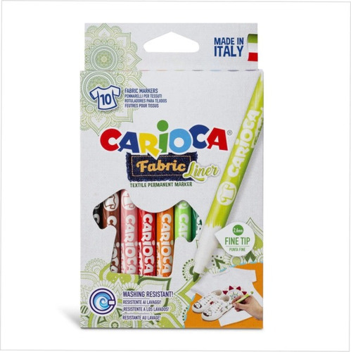 Marcador Para Tela Carioca Fabric Punta Fina X 10 Colores