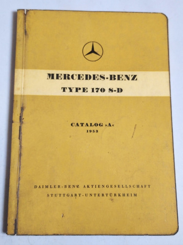 Catálogo De Despiece 100% Original: M. Benz 170 Sd 1953/55