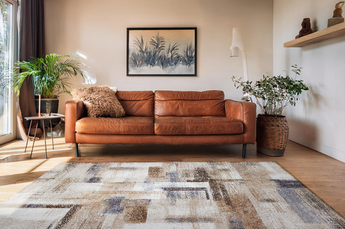 Tapete Decorativo Dib Hazel Medida 120x170 Cm Modelo 1454 Ancho 120 Cm Color Marrón Claro Largo 170 Cm