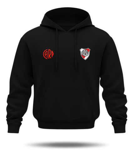 Buzo Canguro Con Capucha River Plate. Frisa Peinada Premium