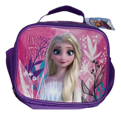 Lunchera Termica Infantil Frozen Escolar Wabro Color Violeta/magenta