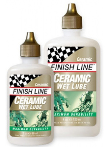 Imagen 2 de 5 de Aceite Lubricante Bicicleta Humedo Ceramic Finish Line 120ml - Racer Bikes