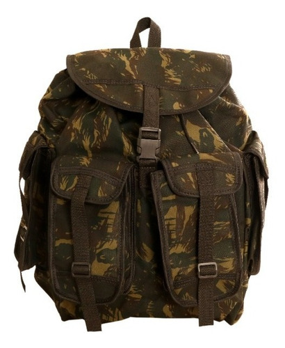 Bolsa/mochila Grande Militar P/ Tilha, Pesca, Acampamento Cor Verde-escuro Desenho do tecido Camuflagem