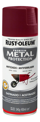 Pintura Aerosol Rust Oleum Antióxido Metal Protection Color Rojo Frambuesa Satinado