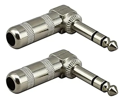 2pack 6,35 Mm (1/4 ) Huasen Conector Macho De Audio Estéreo