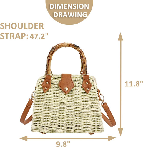 Qtkj Bolso De Paja, Bolsos Cruzados Para Mujer, Bolso Tejido