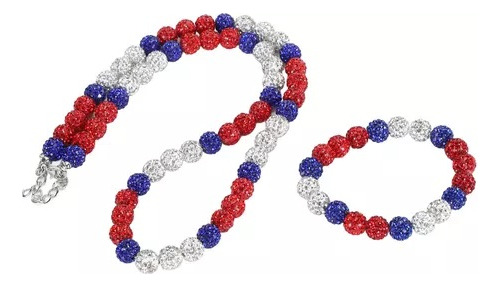 Conjunto De Collar Y Pulsera De Béisbol Con Diamantes De Imi