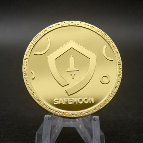 Imagen 3 de 8 de Moneda Souvenir Safemoon Cripto Dorada Fisica De Coleccion