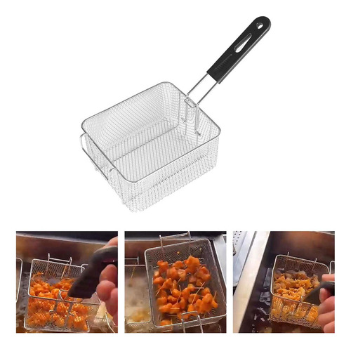 L Cesta De Fritadeira De Aço Inoxidável 20cmx17,2cmx10,5cm