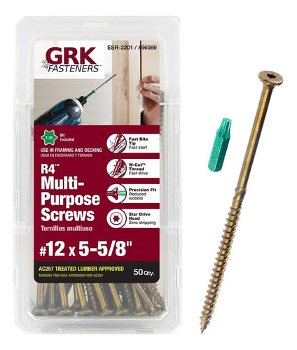 Grk X R4 Parafusos Multiuso 50 Contagem