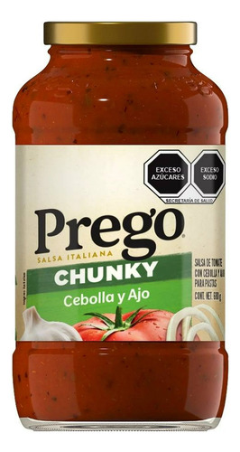 Salsa De Tomate Chunky Cebolla Y Ajo Prego Campbell´s 680 G