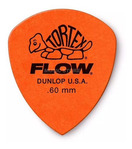 Palheta Dunlop Tortex Flow Standard 0.60mm 12 Unid. Cor Laranja Tamanho 0.60