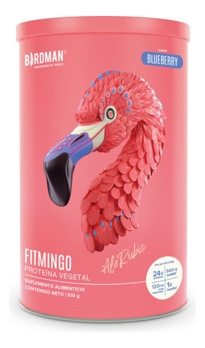 Birdman Proteína Vegetal Fitmingo 510g By Ale Rubio Sabor Blueberry