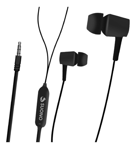 Auricular Negro Con Cable In-ear Suono Deportivo