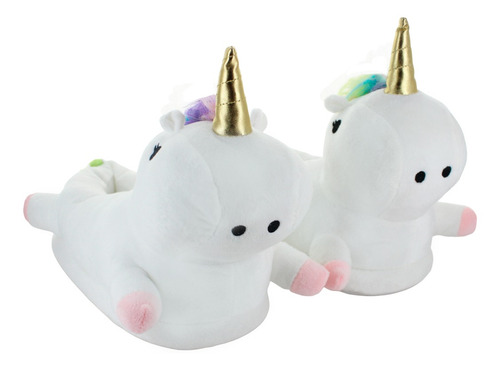 Andrea Pantufla Unicornio Suela Suave Tela Blanco Niña 84010