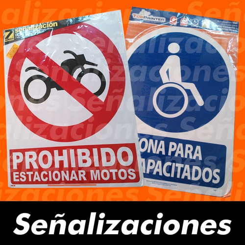 Aviso O Señalización Prohibido Estacionar Moto