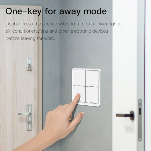 Imagen 10 de 10 de Pulsador Zigbee Tipo Tecla 2 Botones 6 Gestos P/app Tuya