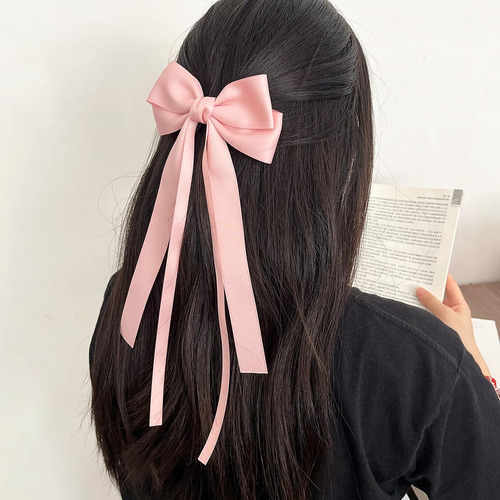 4 Pinzas Largas Para El Pelo Con Lazo Para Niñas, Lazos Dobl